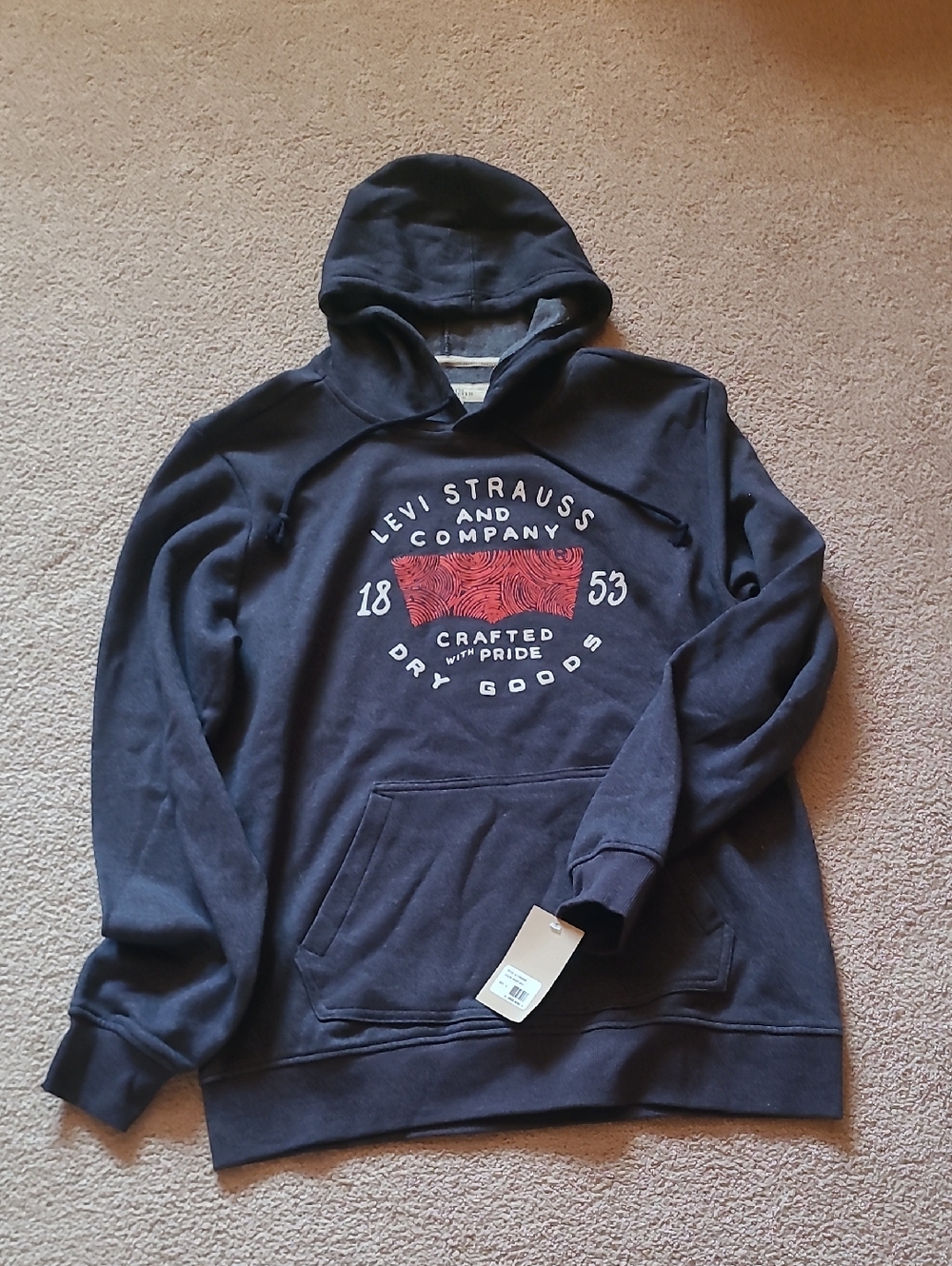 Levi's Dark Navy Hooded Sweatshirt with Red Graphic